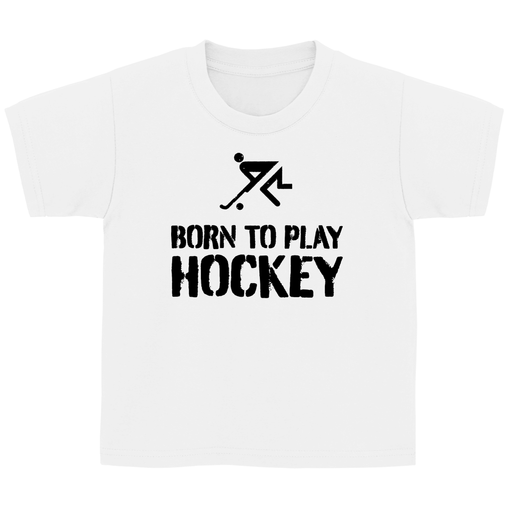 Kinder Basic T-Shirt BORN TO PLAY HOCKEY von ETUF-Shop – Produktansicht 9