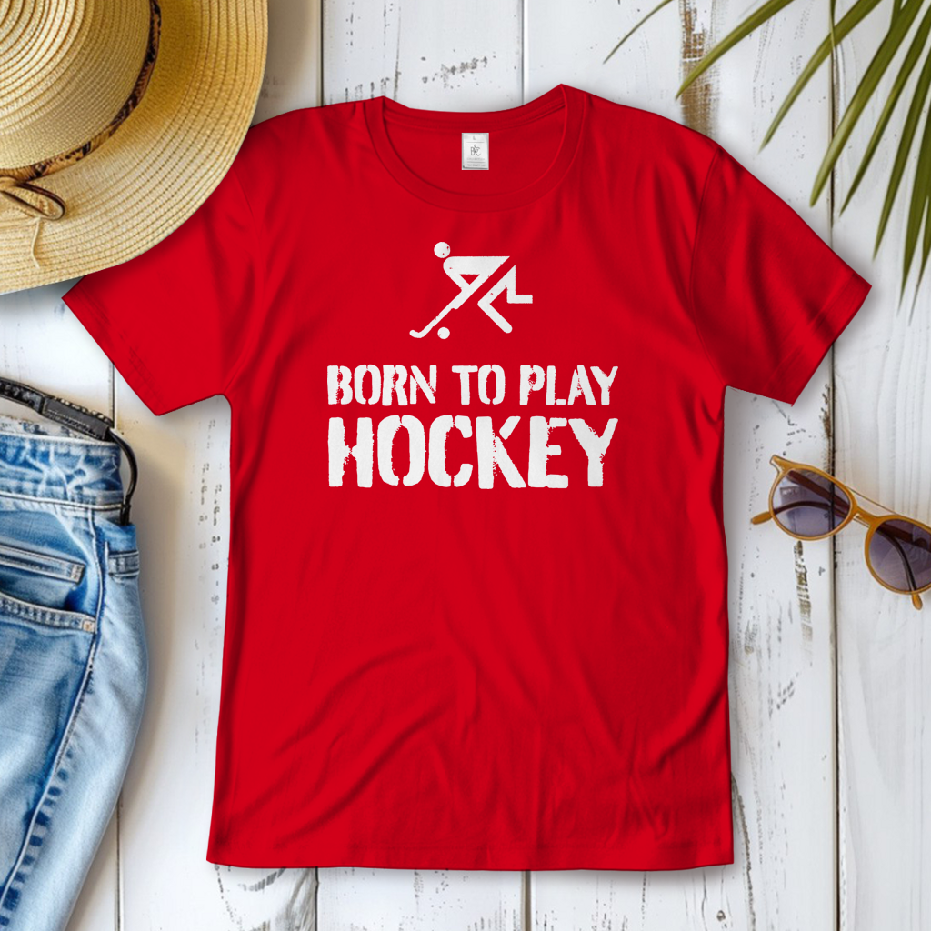 Damen T-Shirt - BORN TO PLAY HOCKEY von ETUF-Shop – Produktansicht 11