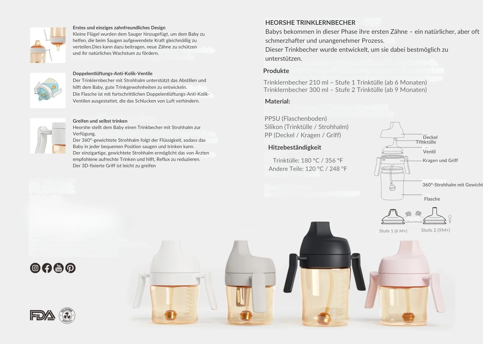 Dental Care Sippy Cup 300ml (Rosa)