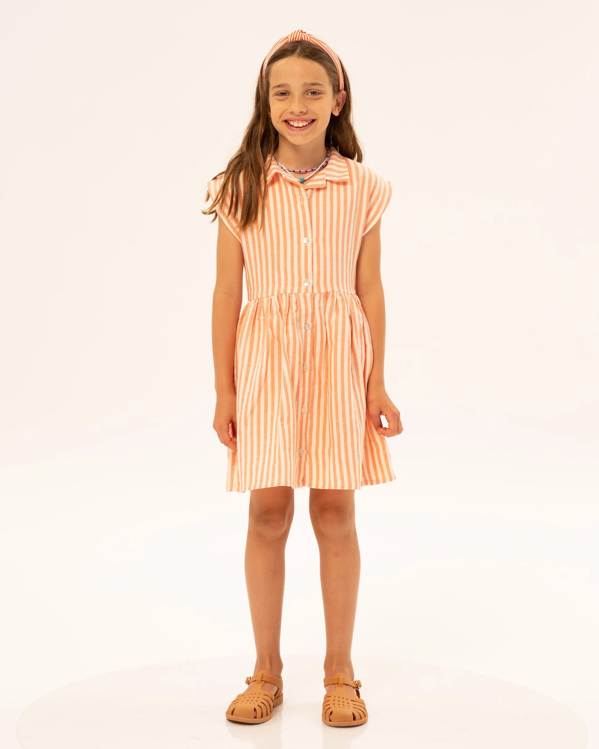 Wander & Wonder Dress Coral Stripe