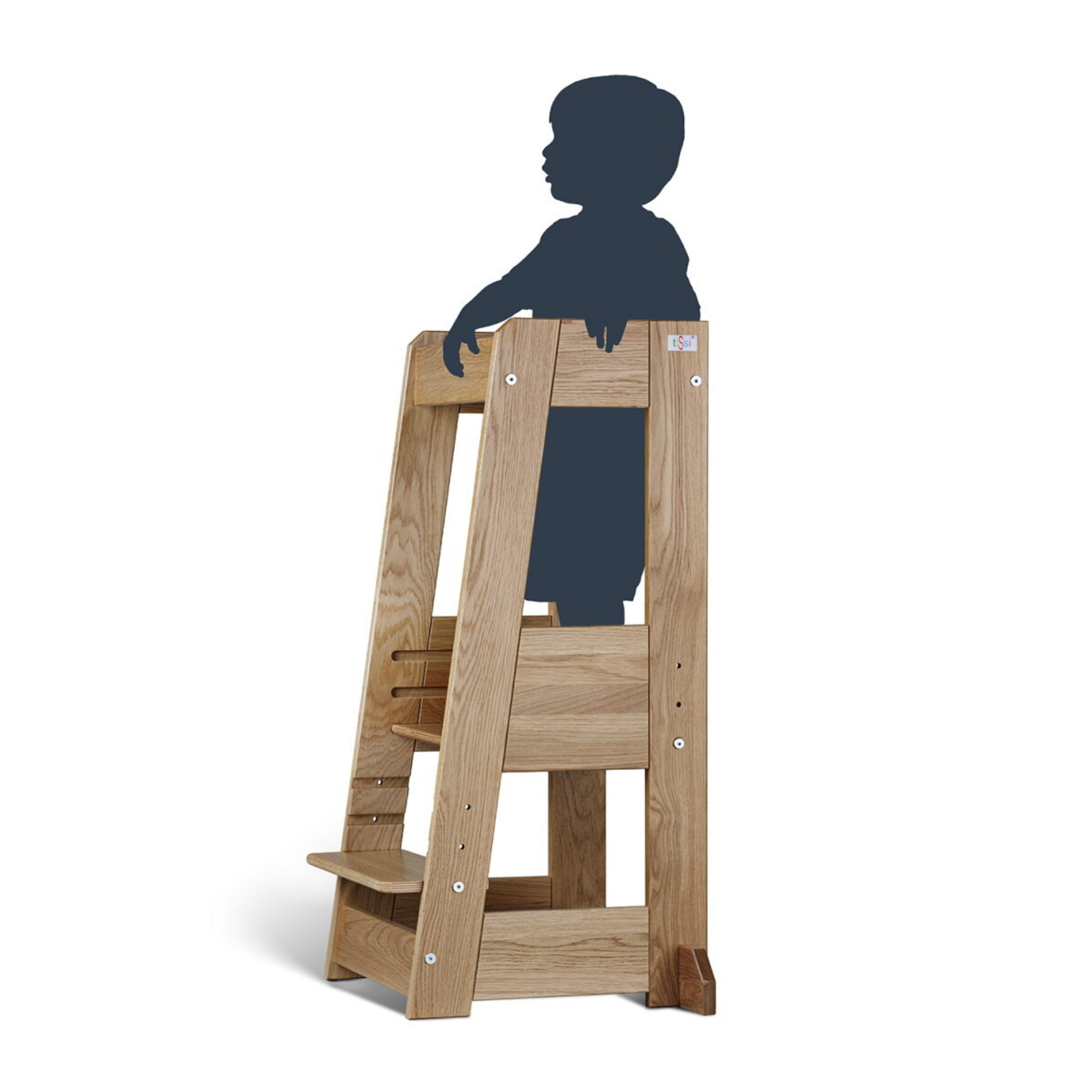 Lernturm Felix - Learning tower - Holz Eiche | tiSsi® by Schmatzepuffer® "personalisierbar"