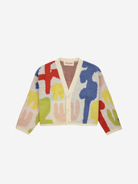 Bobo Choses Carnival all over cropped jacquard cardigan