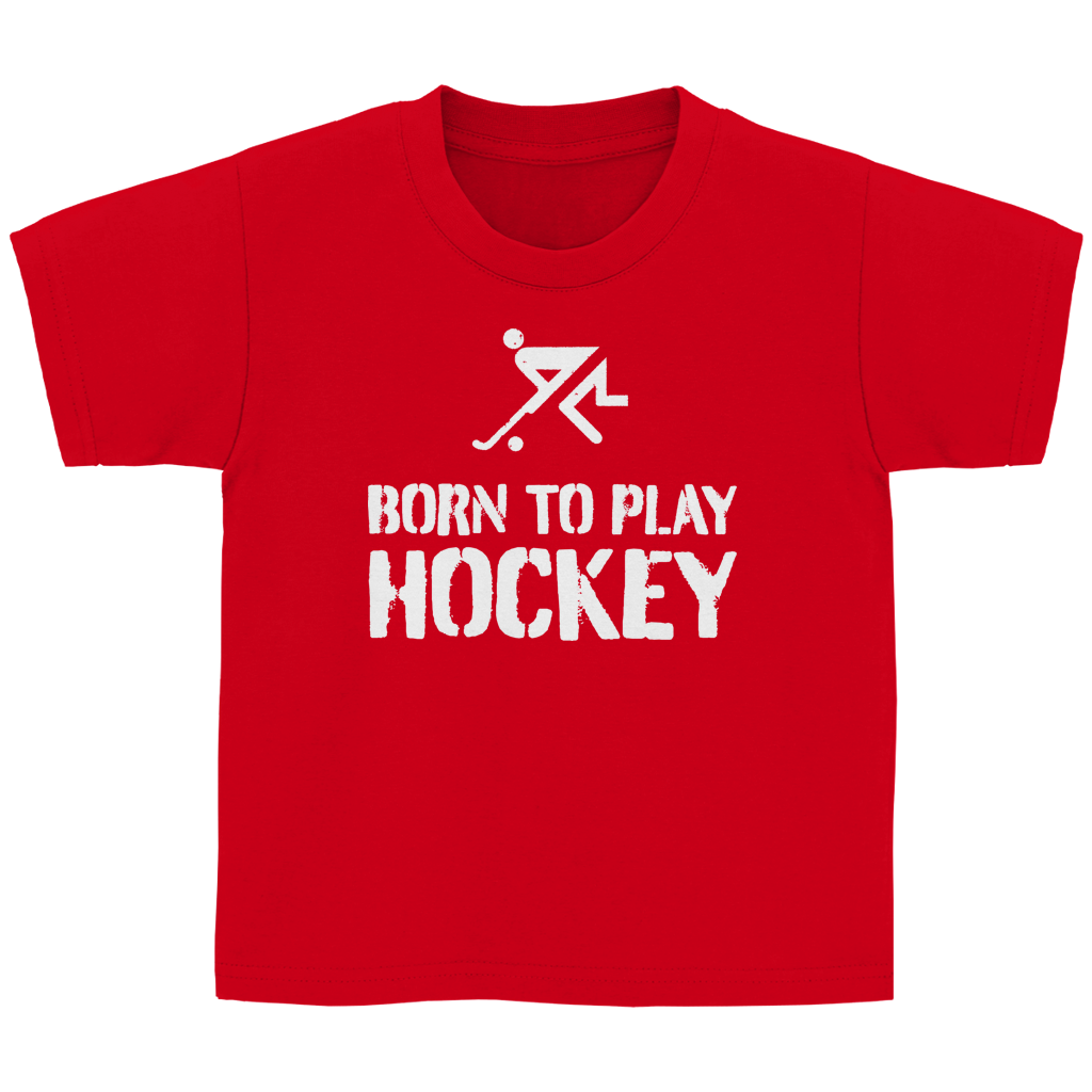 Kinder Basic T-Shirt BORN TO PLAY HOCKEY von ETUF-Shop – Produktansicht 5