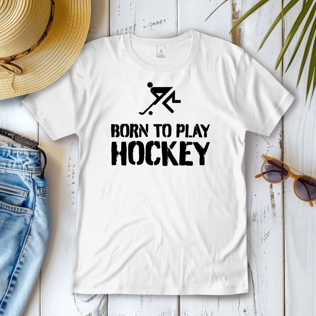 Damen T-Shirt - BORN TO PLAY HOCKEY von ETUF-Shop – Produktansicht 3