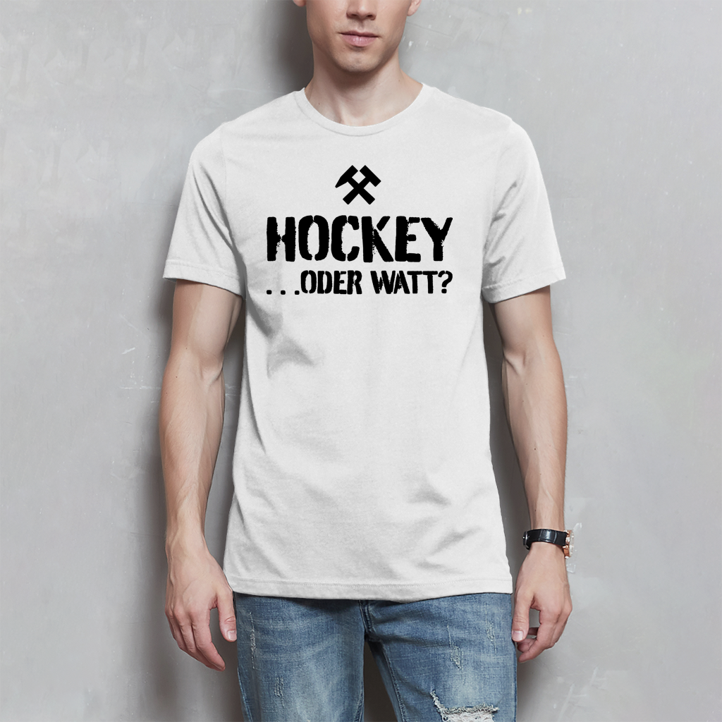 Herren T-Shirt - HOCKEY ...ODER WATT? von ETUF-Shop – Produktansicht 3