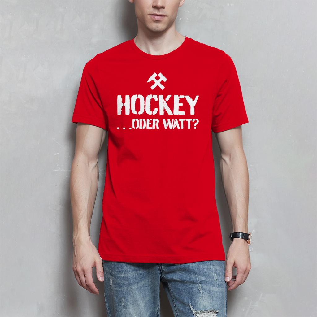 Herren T-Shirt - HOCKEY ...ODER WATT? von ETUF-Shop – Produktansicht 9