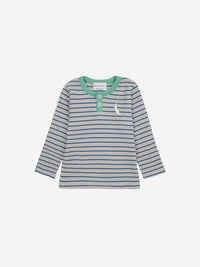 Bobo Choses  Baby stripes waffle buttoned T-Shirt