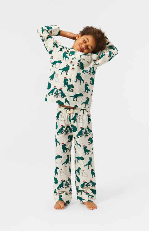 Molo Pyjama Lex Dino Dreams – Kinder-Schlafanzug mit Dinosaurier-Motiv aus Bio-Baumwoll