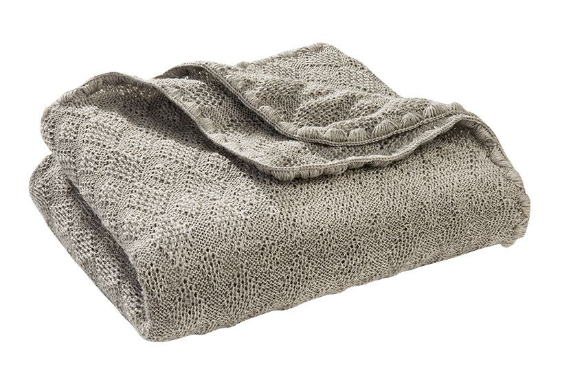 Disana Woll Babydecke in Grau – weiche, atmungsaktive Strickdecke aus reiner Bio-Merino-Schurwolle, ideal als Babydecke, Kinderwagendecke oder Kuscheldecke