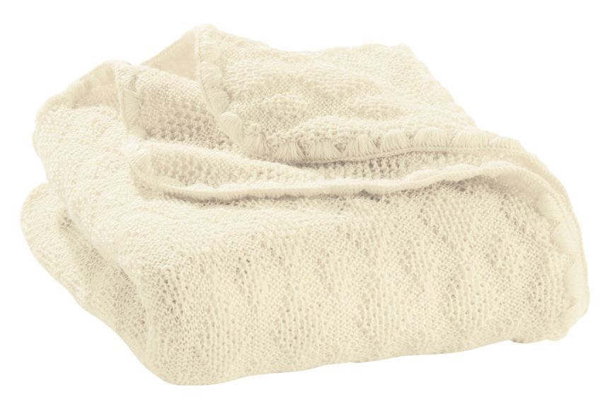 Disana Woll Babydecke in Natur – weiche, atmungsaktive Strickdecke aus reiner Bio-Merino-Schurwolle, ideal als Babydecke, Kinderwagendecke oder Kuscheldecke