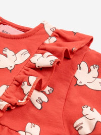 Bobo Choses Baby Freedom Bird all over ruffle dress