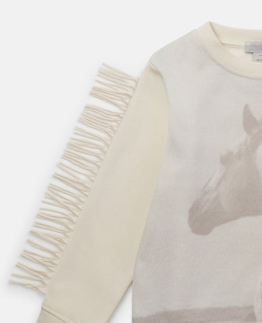 Stella McCartney Sweatshirt Pferd creme