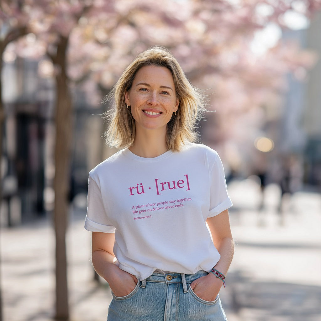 rü · [rue] Limited Edition T-Shirt – Kirschblüten Rosé & Schwarz