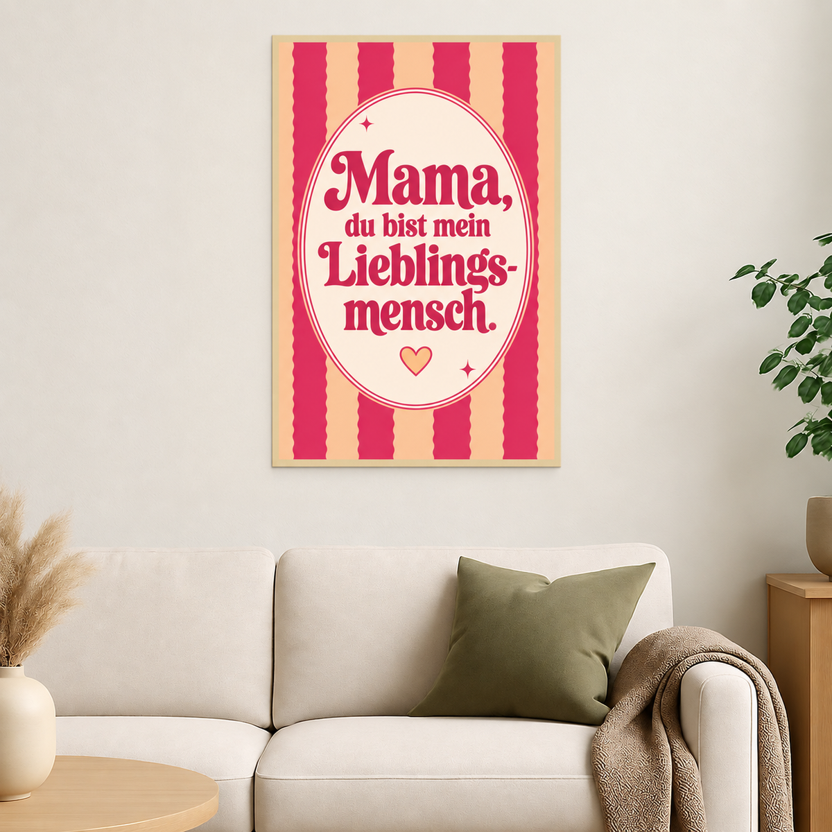 Mama, du bist mein Lieblingsmensch – Leinwand im Wohnzimmer