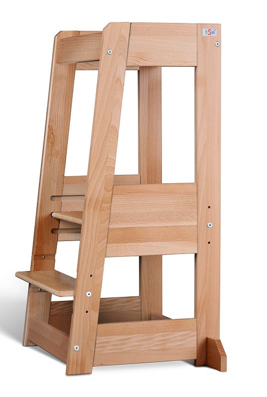 Lernturm Felix - Learning tower - Holz natur | tiSsi® by Schmatzepuffer® "gratis personalisierbar"