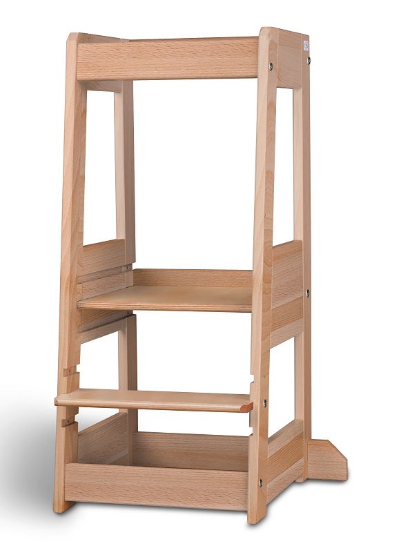 Lernturm Felix - Learning tower - Holz natur | tiSsi® by Schmatzepuffer® "gratis personalisierbar"
